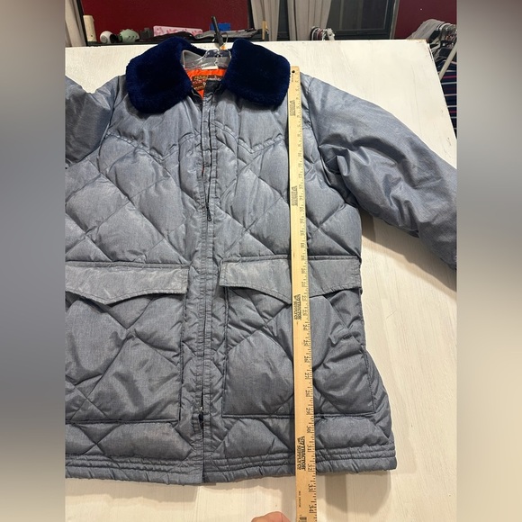 Vintage Walls Blizzard-Pruf Down Parka USA Blue Nylon Orange Lining 70s 80s L - Picture 5 of 12